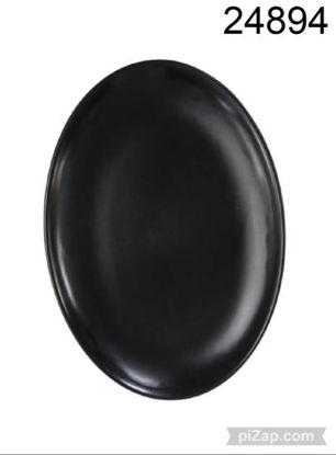 Imagen de PLATO REDONDO MELAMINA NEGRO 23X16CM 7.25